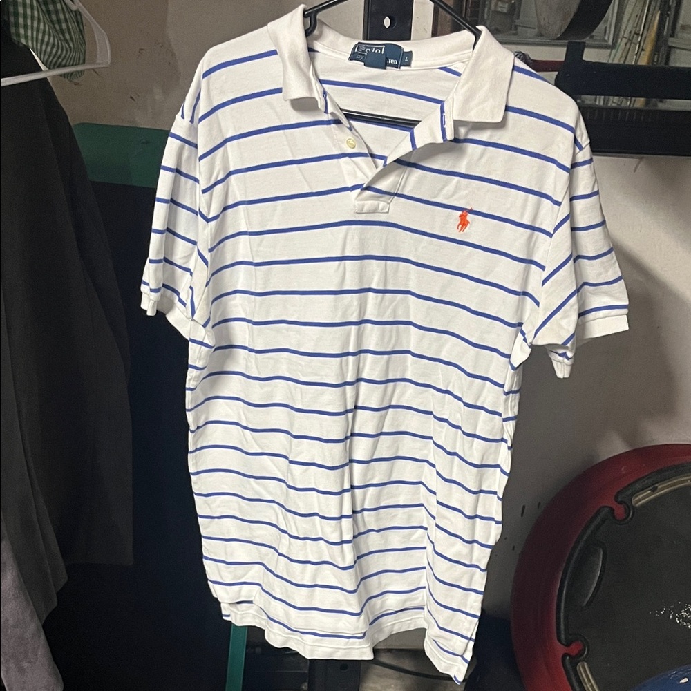 Polo by Ralph Lauren White and Blue Striped Polo Shirt